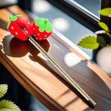 1 عبوة، مبراة أقلام بشكل فراولة جميلة، مبراة صغيرة محمولة كاواييي ملونة، مبراة أقلام بشكل فاكهة، ملحق قاطع أقلام، لوازم مكتبية للمنزل والمدرسة - الأحمر - مشاهدة 5