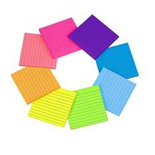8 Color/Pack Horizontal Line Sticky Notes, 3x3in Notes Pads,Multi-Color Square Memo Pads, Fluorescent Sticky Memo Pad Suitable For Students, Offices - Multicolor - View 6