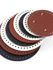 1pc Handmade PU Leather Oval Woven Bag Bottom Board, High Quality PU Leather Durable, Waterproof Bottom Insert, Suitable For Crochet, Sewing And DIY Crafts - Multicolor-oval - View 8