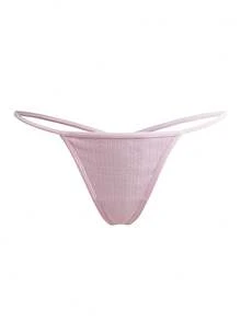 Ocili 3pcs/Set Women's Comfortable Breathable Solid Color Thong Panties - Multicolor - View 3
