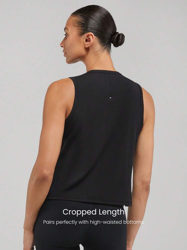 Pima Cotton Reflective Slit Tank Top Gym