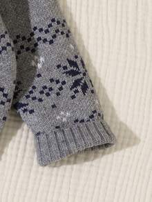 Young Boys Warm Jacquard Knit Pullover Sweaters, Elegant Gentleman Style Suitable For Boys Outings, Gatherings, Christmas Wear