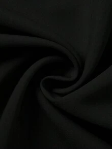 SHEIN Clasi Váy yếm hở lưng màu trơn thanh lịch cỡ lớn, mùa hè - màu đen - Xem 4