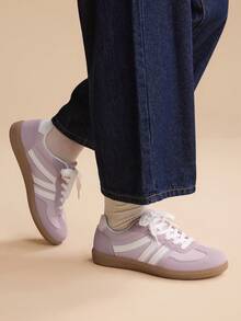 CUCCOO EASI Women's Casual Lace-Up Comfortable Flat Shoes For Christmas - Purple - View 7