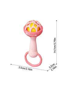 1PC Single Double Head Pink Bunny Rattle Teether Toy Baby Infant Sensory Learning Toy Chewable Developmental Gift - Multicolor - View 3