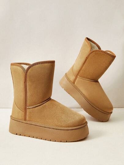 Cuccoo Women's Fashionable Casual Thick Sole Snow Boots, Winter For Christmas