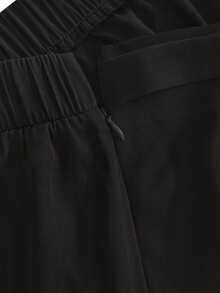 Elenzga Falda lápiz elegante con diseño de hebilla para la cintura para mujer de talla grande - Café integral - Ver 4