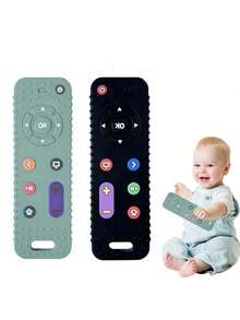 Silicone Teething Remote Control TV Design Soothing Gum Relief Sensory Stimulation Toy For Infants Christmas Stocking Fillers Holiday Gift Ideas Scandinavian Style Must Haves - Multicolor - View 13