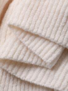 DAZY Women's Round Neck Ruffle Patchwork Reversible Long Sleeve Sweater, Autumn/Winter - Beige - View 6