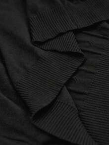 Manfinity Homme Jersey de cuello redondo de manga larga de punto de cable de unicolor para hombre - Negro - Ver 8
