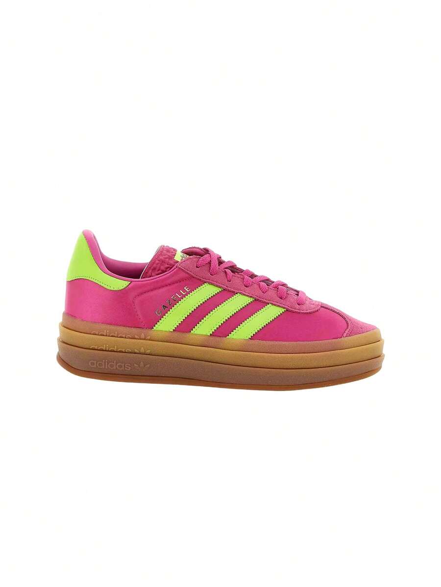 Adidas Gazelle Bold Women's Sneakers Semi Lucid Fuchsia / Solar Slime / Gold Metallic JI2705 - Semi Lucid Fuchsia / Solar Slime / Gold Metallic - View 1