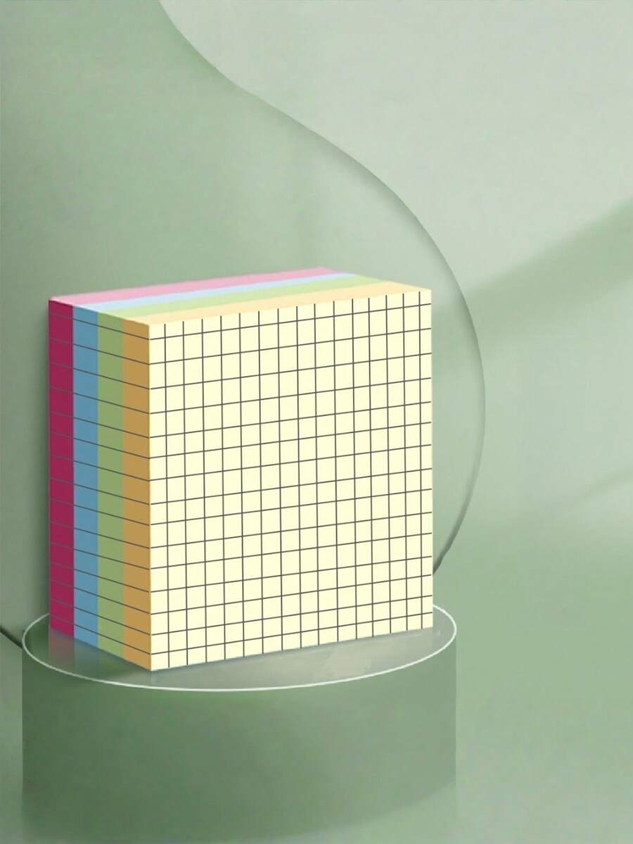 1PC/4Pcs Plaid Pattern Sticky Note, Simple Multi-Purpose Easy To Post Writable Sticky Note For School Student, Office Back To School - Multicolor - View 1