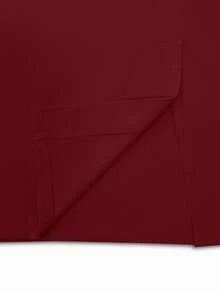 Elenzga 大码女式优雅铅笔裙 - 酒紅色 - 查看 5