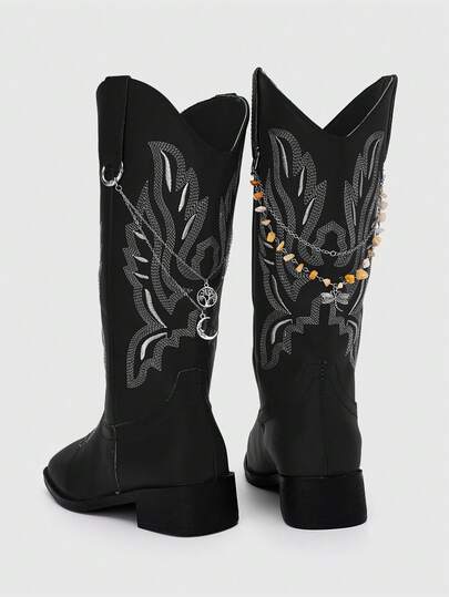 2 pezzi Decorazione a catena stile bohémien con stella e luna colorate in cristallo, adatta per decorare stivali alti, per elevare l'estetica degli stivali, regalo per Ramadan/compleanno/vacanze