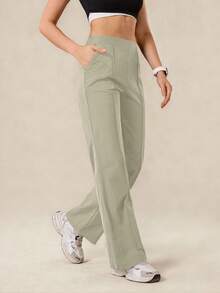 OutZeal Women Sports Pants Daily Casual Lounge UV Protection Tummy Control Cool Touch Flared Bottom - Khaki - View 8