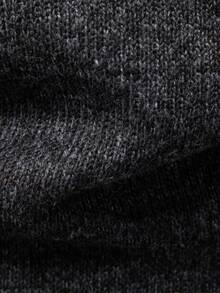 Manfinity Mode Men's Casual Geometric Pattern Half Zip Sweater, Autumn/Winter Patterned Winter Sweater, Thermal Lined - Dark Grey - View 5