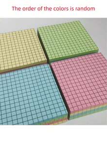 1PC/4Pcs Plaid Pattern Sticky Note, Simple Multi-Purpose Easy To Post Writable Sticky Note For School Student, Office Back To School - Multicolor - View 5
