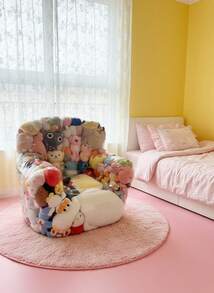 Joivida Large Capacity Transparent Sofa Toy Storage Sofa Seat Organizer, 39.37*35.43 Inches/100*90cm, Multi-Purpose, PVC, Durable, Easy To Clean, Suitable For Plush Toys And Home Supplies, Double Zipper Design, Easy To Store - White - View 10