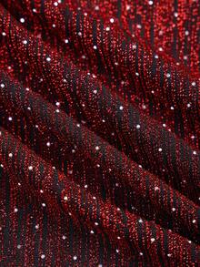 SHEIN Explorewe Autumn/Winter Tween Gi Elegant Elegant Sweet Lady Design Knit Patchwork Shiny Rhinestone Long Sleeve Cake Hem Dress, Suitable For Daily Commute, Casual, Vacation, Gathering With Friends, Street Photography