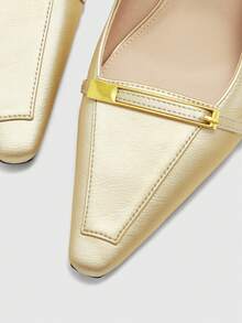 CUCCOO BIZCHIC Women's Fashion Black Patent Leather Slim High Heel Pumps, Suitable For Commuting, Dates, Gatherings, Parties And Other Occasions - Gold - View 8