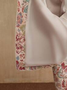 Anewsta Elegant Romantic Open Front Jacket For Women, Featuring Floral Embroidery, Pearl Decor, Braided Trim, Pockets, Long Sleeve, Plus Size, Suitable For Autumn/Winter