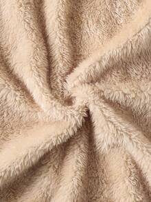 Genkimix Kids Young Girl Solid Color Long Sleeve Single-Breasted Casual Fleece Hooded Jacket, Autumn/Winter - Khaki - View 4