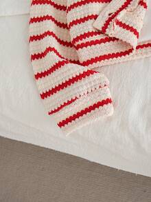 Genkimix Kids 两件套女童秋季新款套装，条纹针织开衫外套搭配休闲直筒蓝色牛仔裤，时尚简约 - 彩色 - 查看 6