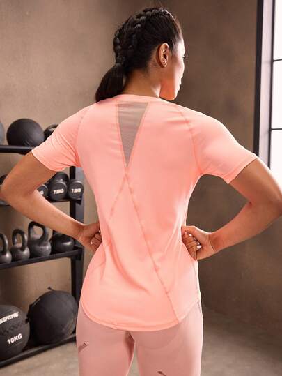 Breathable Twist Front Sports Tee Gym Women Shirts