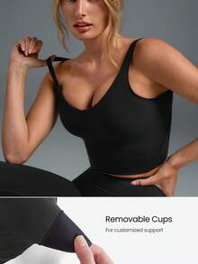 GLOWMODE FeatherFit™ U Back Cropped Active Tank Top Low Impact Yoga Daily Fall Winter