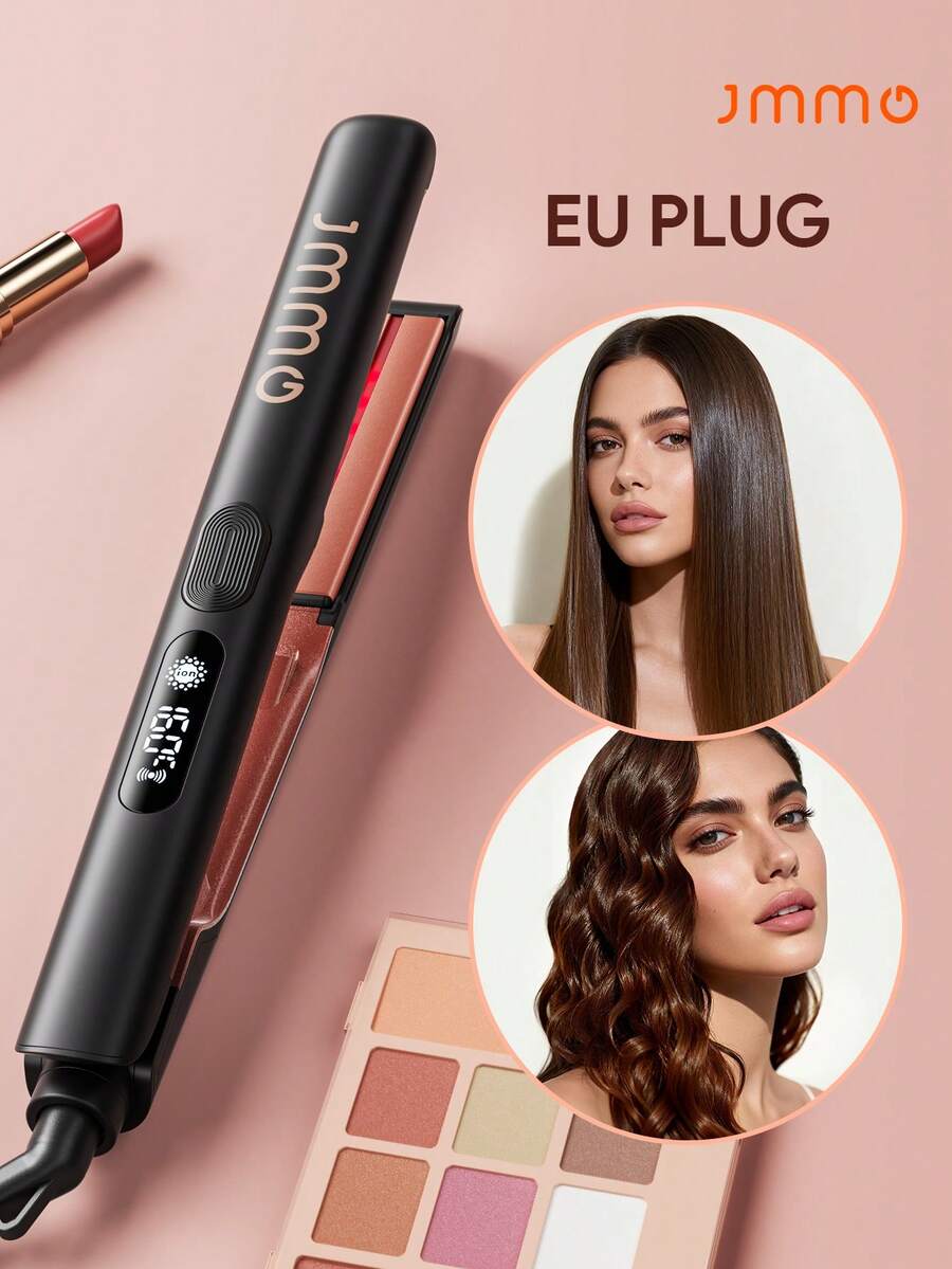 JMMO Hair Straightener Iron, Flat Iron Infused With Argan Oil & Keratin, Professional Ceramic Flat Iron For Less Frizz, Shines And Smooth, Styling Tools-EU Plug