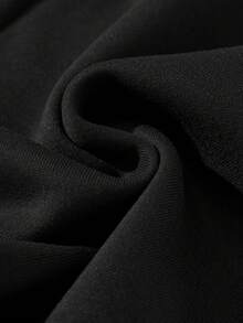 Sparklyn Estilos acogedores de otoño e invierno, sudadera con estampado gráfico de número 67 y lazo minimalista fresco y personalizado de moda informal para niña preadolescente, cómoda para otoño/invierno - Negro - Ver 4