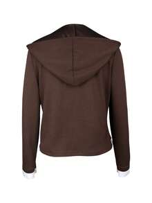 GlowEve 休闲百搭修身长袖女式卫衣 - 棕色 - 查看 2