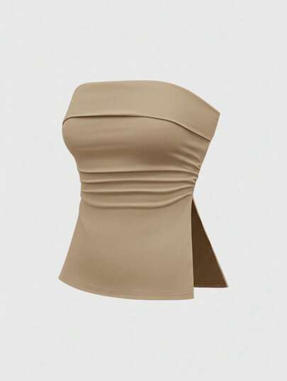 Grunge Punk Top corto con estampado de leopardo y bajo con abertura para mujer, estilo subcultura Y2K