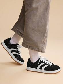 CUCCOO EASI Men's Casual Contrast Color Flat Sneakers, Versatile For Daily Wear For Christmas