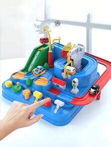 冒险轨道套装，配备惯性动力小车和停车场，互动式亲子游戏，寓教于乐，圣诞节礼物佳选，儿童节日礼物创意，家庭游戏之夜必备