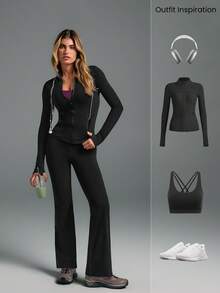 GLOWMODE Leggings Acampanados Featherfit™ De 31" - Negro - Ver 8