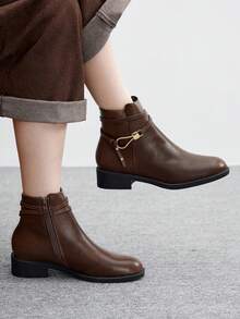 CUCCOO BIZCHIC 女士时尚百搭简约踝靴 - 咖啡棕 - 查看 1