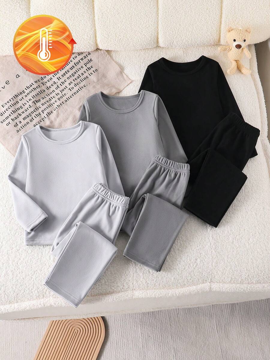 6件套男童保暖内衣打底衫长袖上衣长裤套装，秋冬季