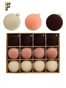 12 个天鹅绒装饰球、植绒树球装饰、防摔塑料灯泡装饰球适合庆祝节日、生日派对、派对、家居装饰、摄影道具。 - 彩色 - 查看 23