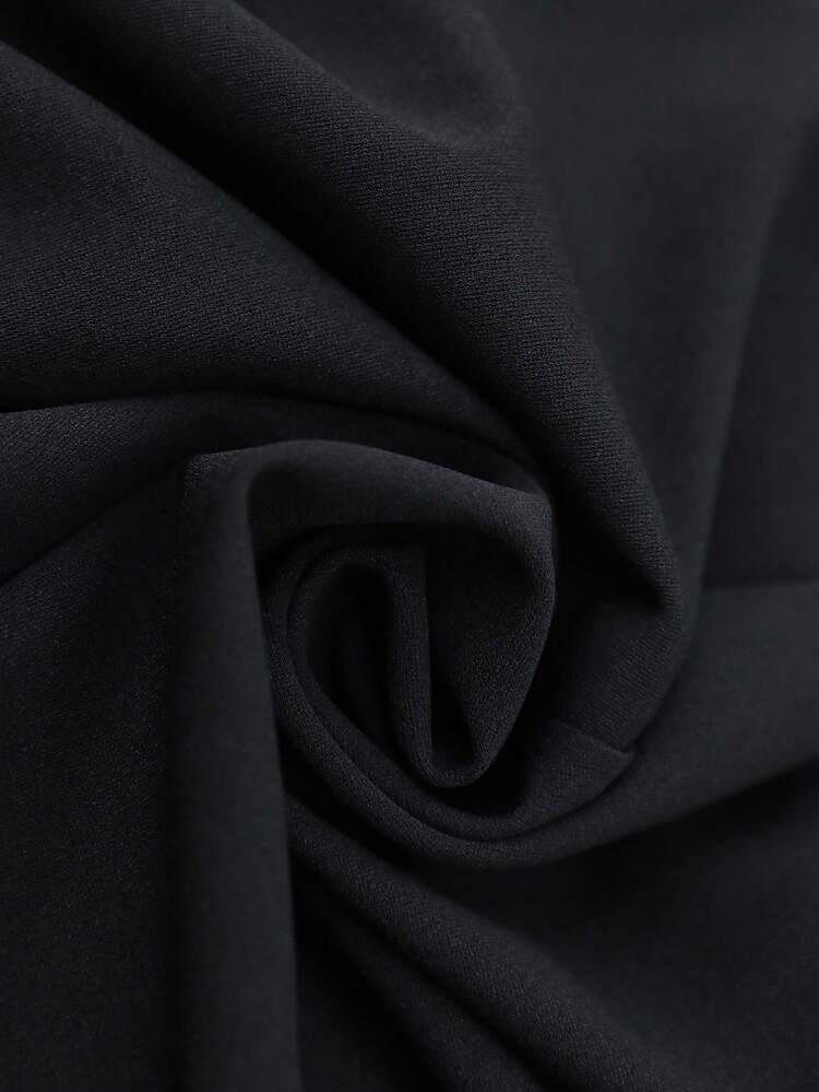 Women's Solid Color Round Neck Long Sleeve Lace Hem Elegant Short Dress Elegant Dresses For Women New Year Dress Party Dress Black Dress
