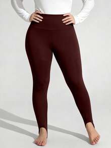 Enliva Leggings termici attillati da donna taglie forti, adatti per Ognissanti/Autunno/Inverno, per forme a mela, San Valentino, amore, regalo, romanticismo, Buon San Valentino, 2026, Capodanno - Castano - Visualizzare 3