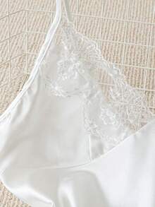 SilkySpell Lace Trim Spaghetti Strap Shorts And Pants 3pcs Sleepwear Set Pajama Set White Set - White - View 3