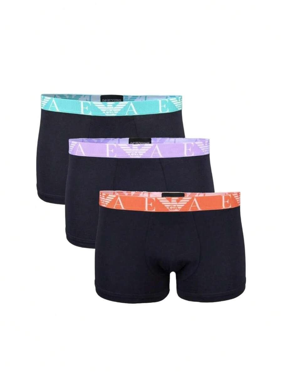 Emporio Armani 3 Pack Men's Boxers - Navy Blue - View 1
