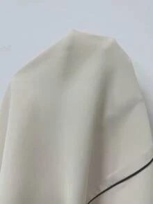 Franclia 女式无袖拼色饰边优雅束腰单排扣夏季中长连衣裙 - 杏色 - 查看 6