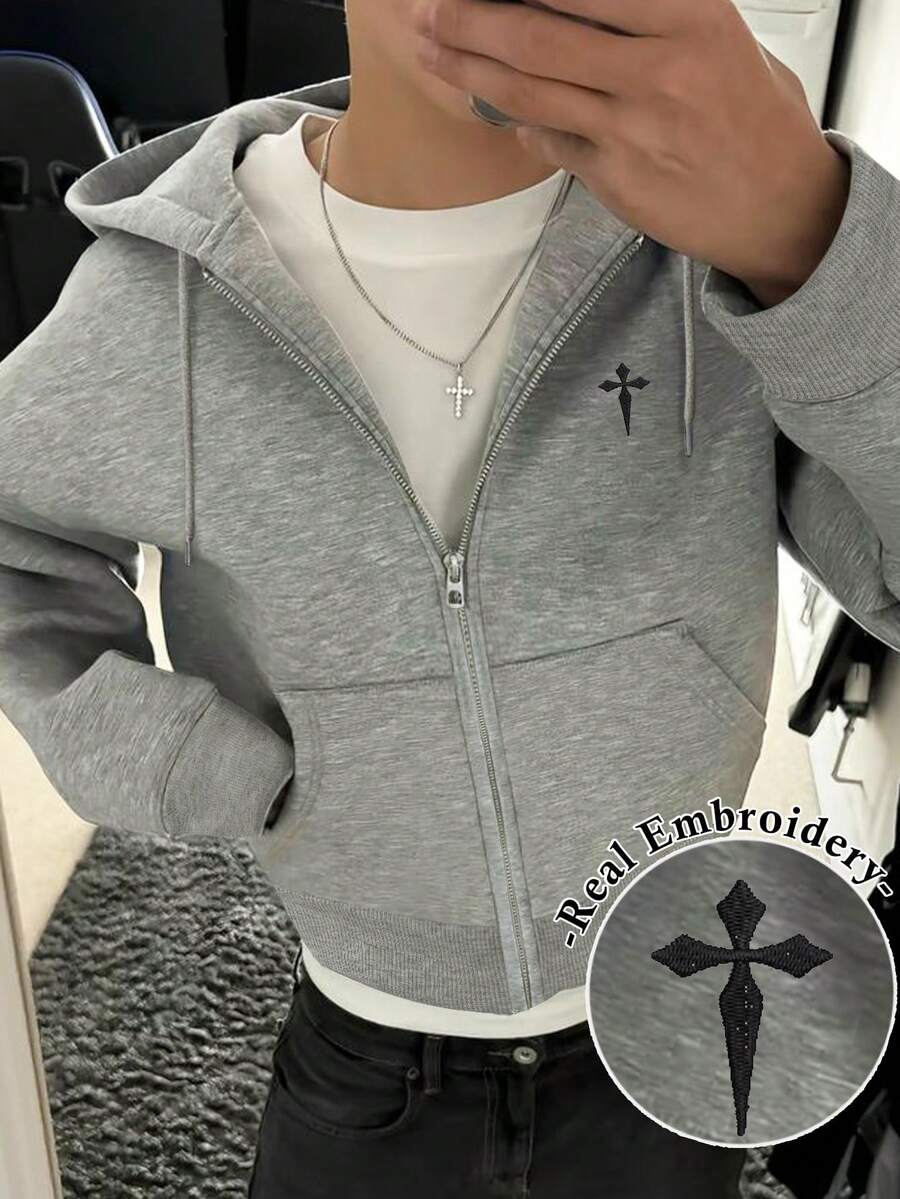 Manfinity Dauomo 男士休闲宽松拉链连帽衫，秋冬季