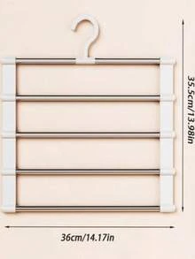 1Pc Functional Trouser Rack, Trapezoidal Trouser Hanger, Foldable Trouser Rack, Stainless Steel Trouser Rack, Trouser Clip, Multi-Layer Storage Trouser Rack, Trapezoidal Trouser Rack, Household Trouser Clip, Non-Slip Trouser Rack, Wardrobe Storage Essential, Foldable Pants Storage Hanger - Multicolor - View 3