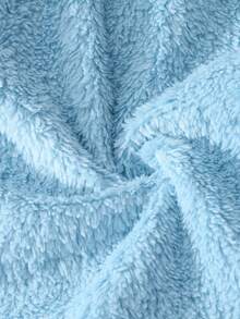 SHEIN Girls' Colorful 3D Bow Fluffy Mid-Length Coat, Casual Winter Jacket Suitable For Travel And Holiday - Blue - View 7