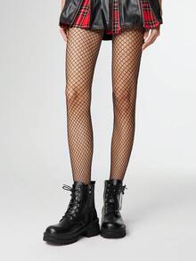 ROMWE Grunge Punk Fashionable Versatile Commuter Chain Decor Thick Sole Wedge Ankle Boots For Christmas - Black - View 2