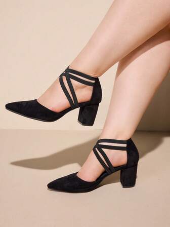 CUCCOO CURVES 女士时尚百搭粗跟宽楦高跟鞋