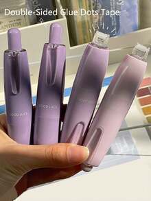 一套/4支高品质渐变点胶笔，按压式粘贴，大容量，适合学生和日记本，圣诞礼物 - 彩色 - 查看 6